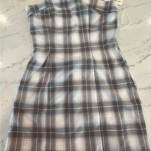 Peppermayo Plaid Strapless Dress